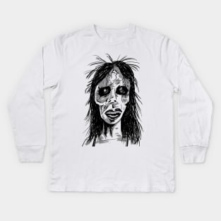 Zombie Woman Kids Long Sleeve T-Shirt